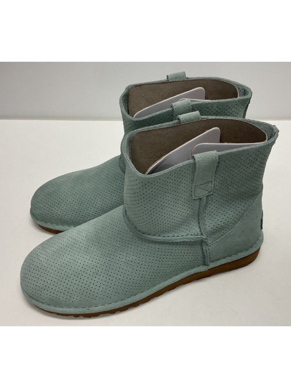 UGG Classic Unlined Mini Perf Boot Size 10 NEW Suede Aloe Green